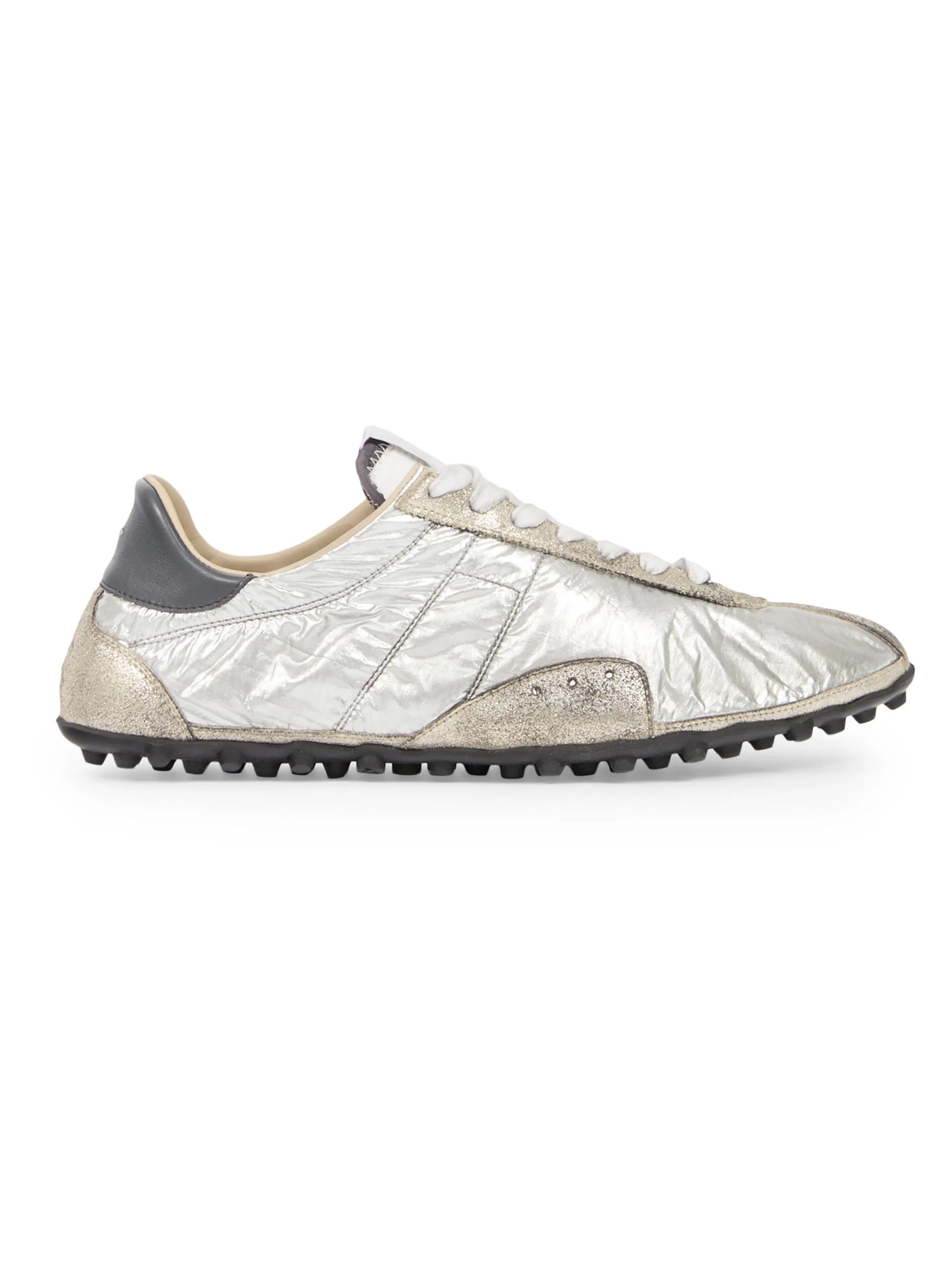 Women's Metallic Low-Top Sprinter Sneakers - Silver White Natural - 1