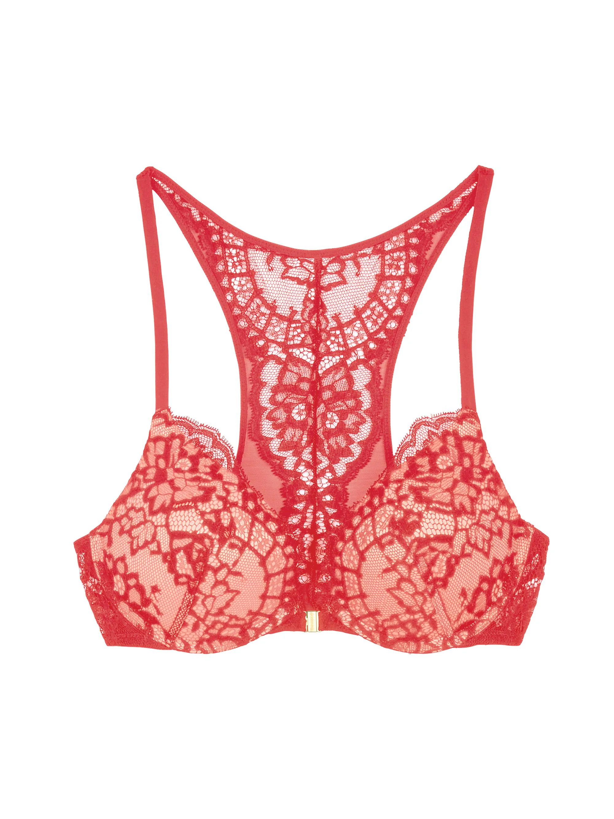 Women's Belle Fleur Push-Up Demi Bra - Red - 1