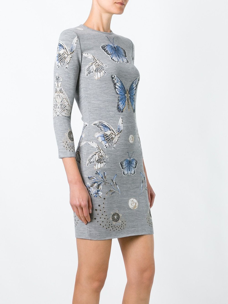 butterfly jacquard knit dress 3