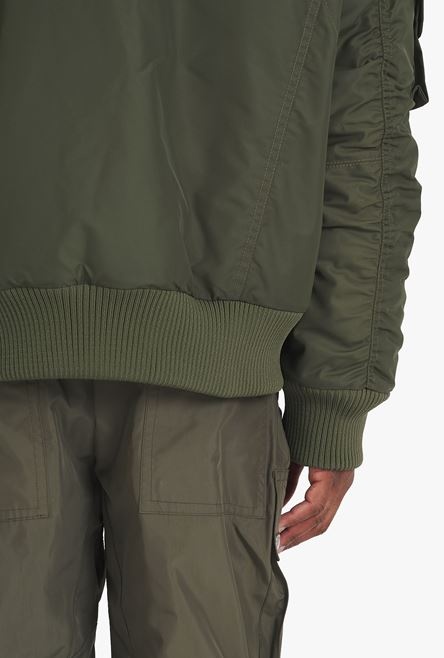 Khaki aviator bomber jacket with Balmain badge - 5