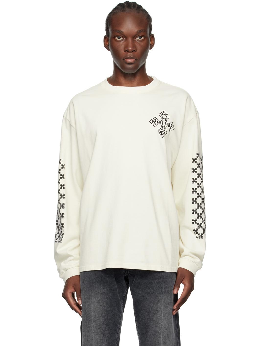 Rhude SSENSE Exclusive Off-White Cross Long Sleeve T-Shirt | ssense |  REVERSIBLE