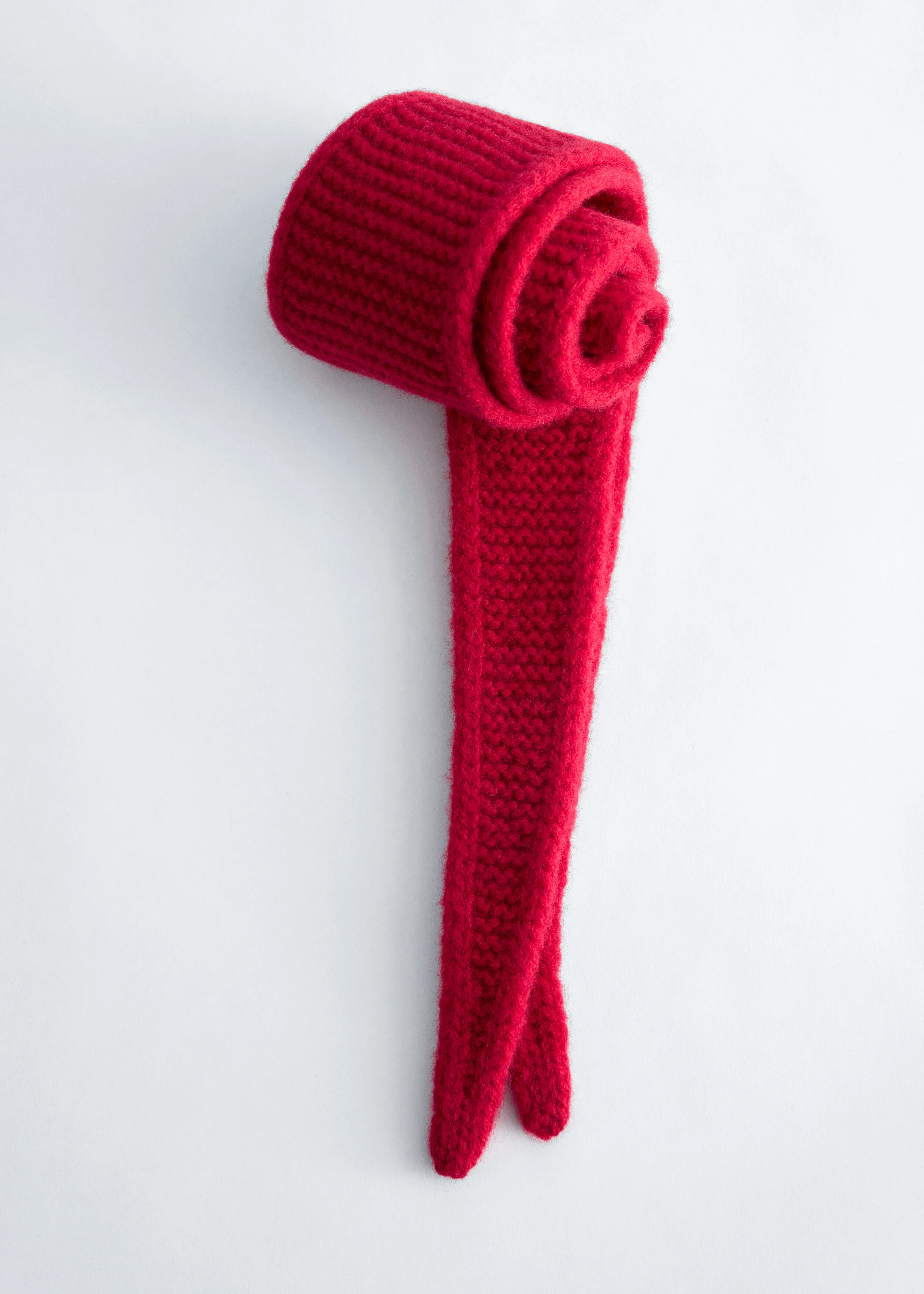 Garter Knit Wool Scarf - 1