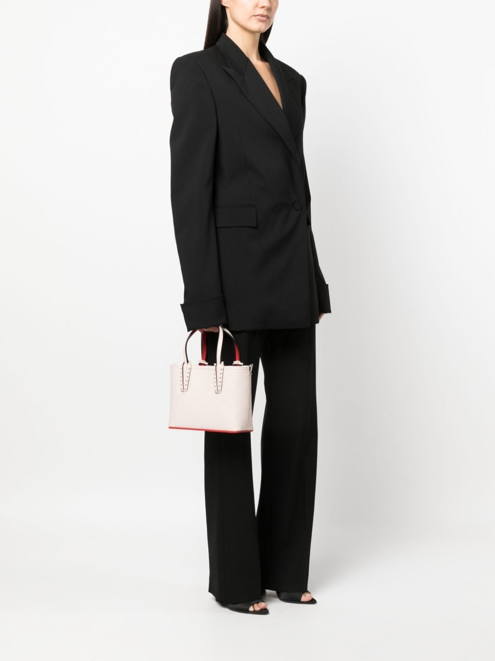 mini Cabata E/W leather tote bag - 2