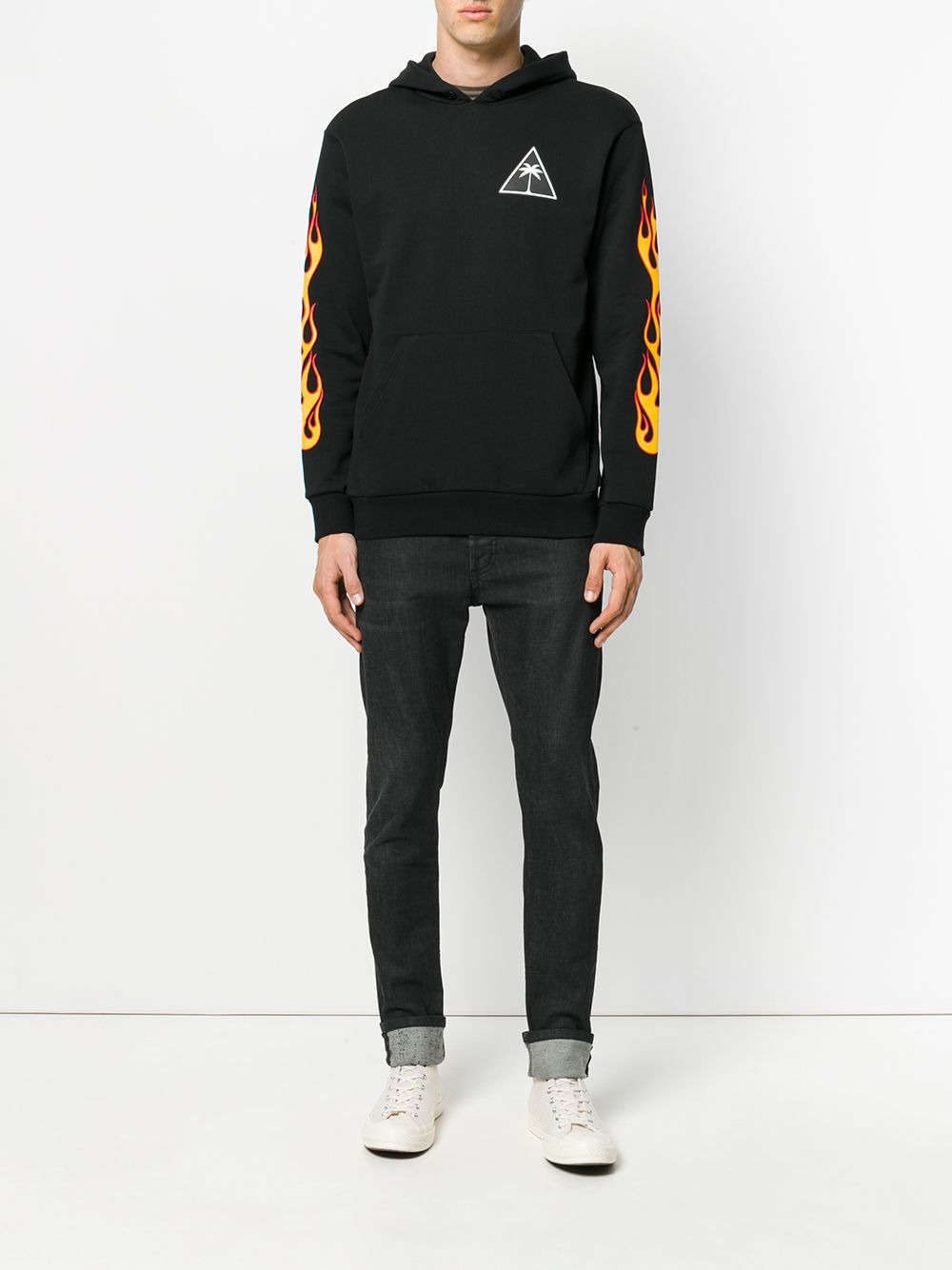 flames print hoodie - 2