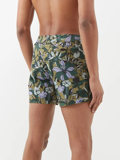 TOM FORD Waist-adjuster floral-print swim shorts outlook