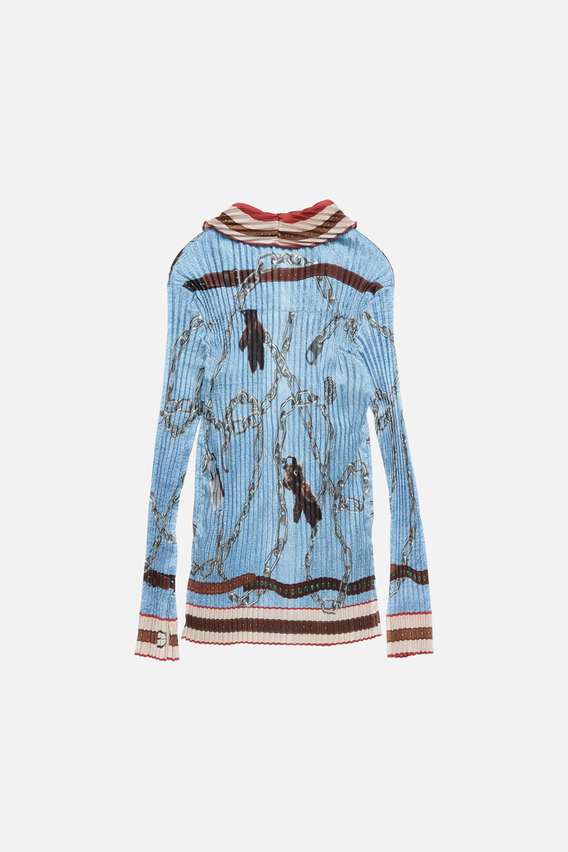 Pleated button-up - Denim blue 7