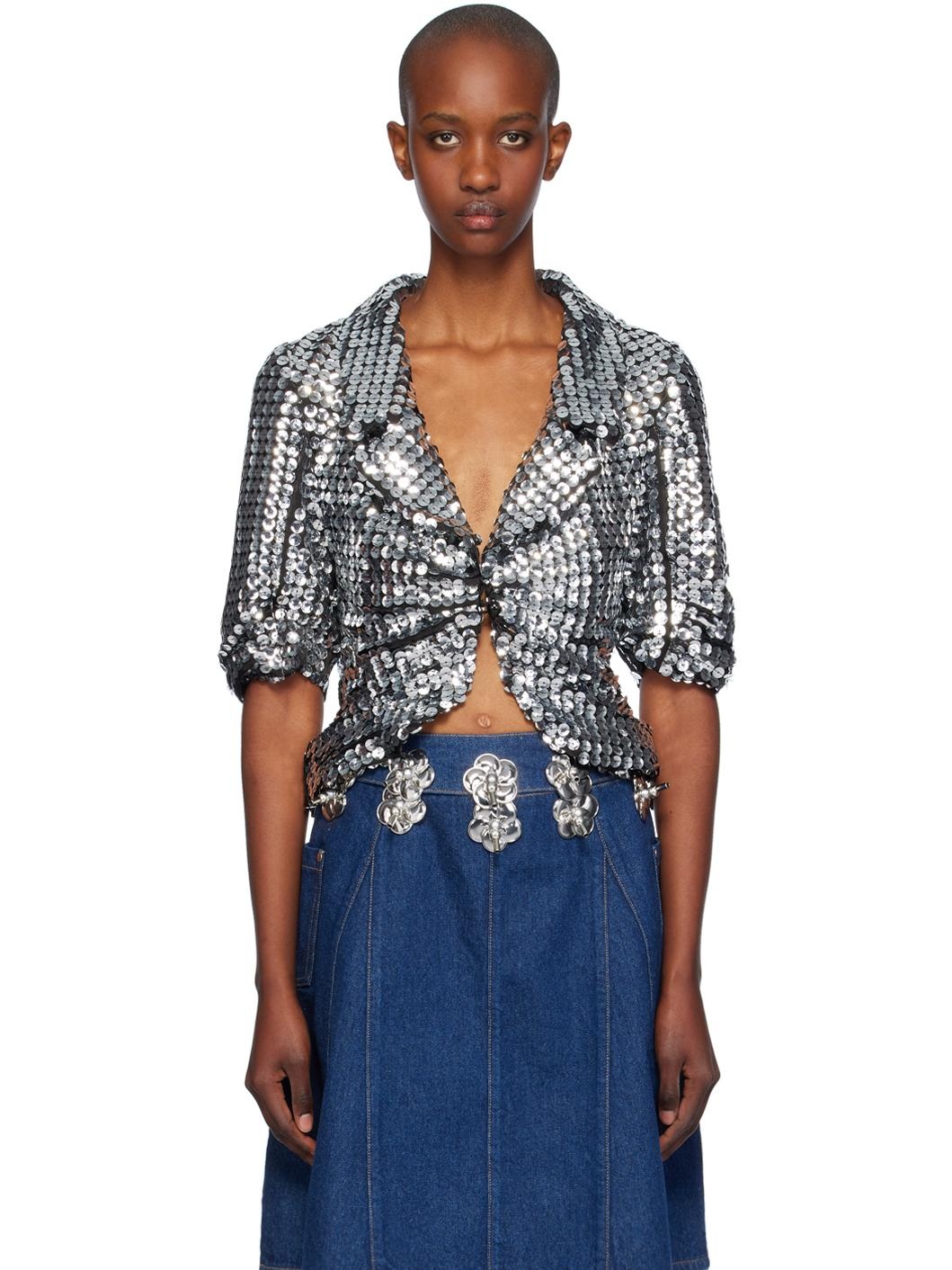 Silver Cropped Jacket - 1