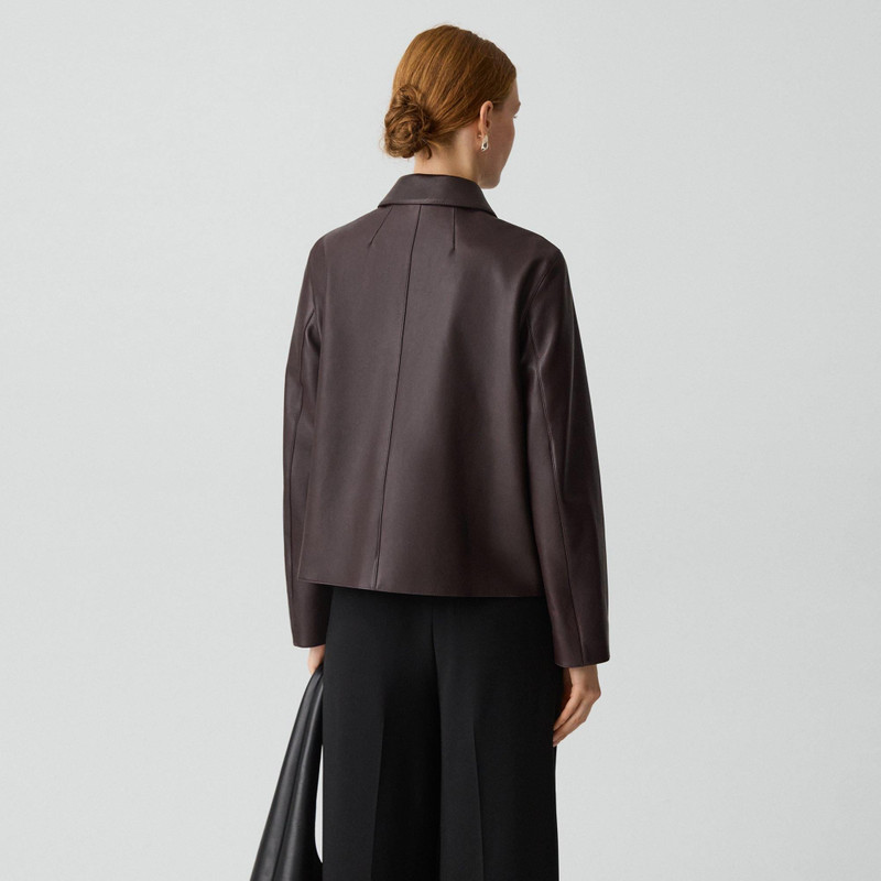 Boxy Patch Pocket Jacket in Leather 4