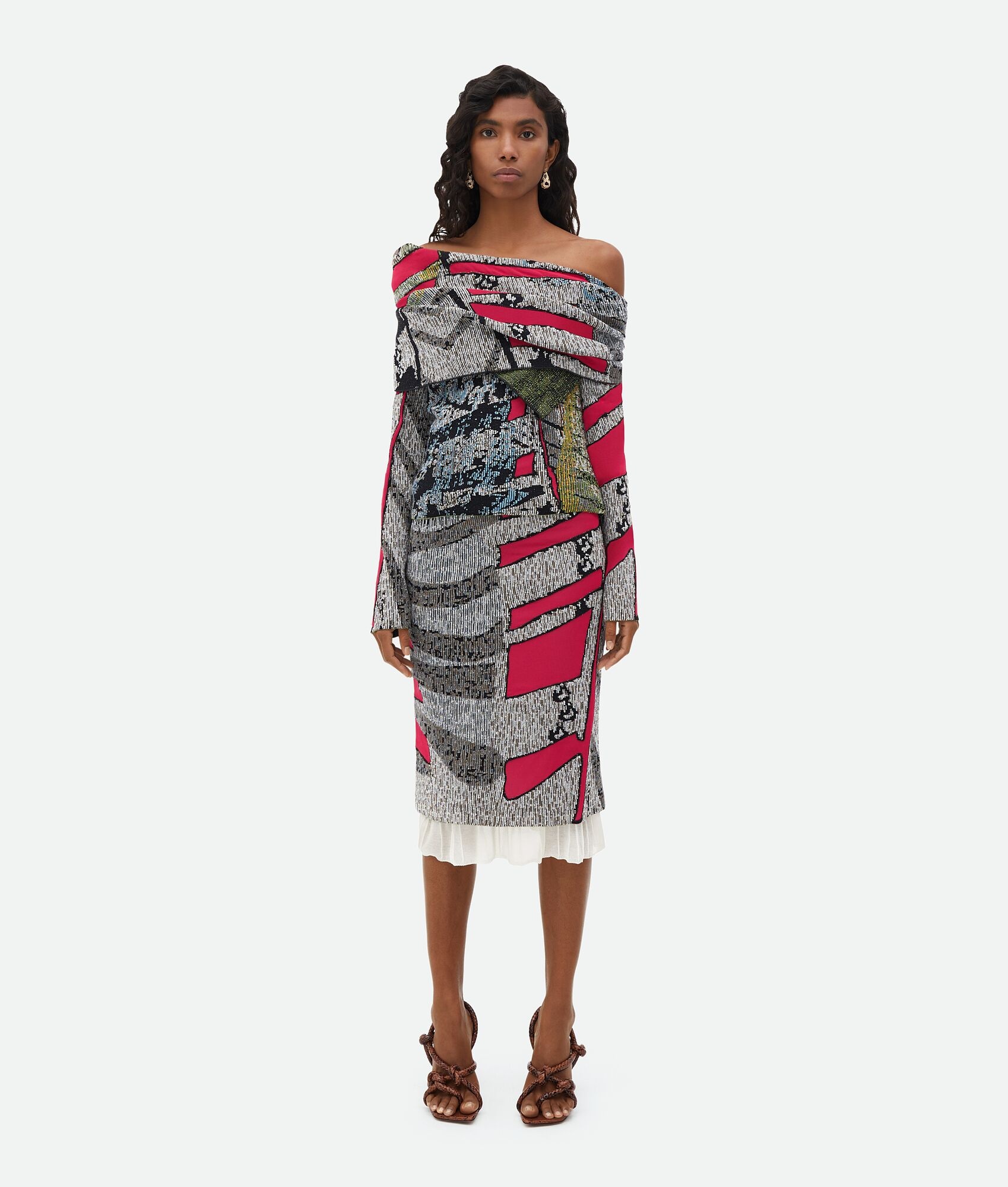 Graphic Viscose Jacquard Top - 1