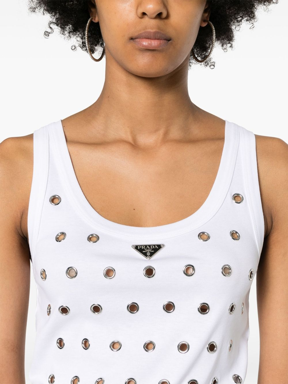 triangle-logo eyelets tank top - 5
