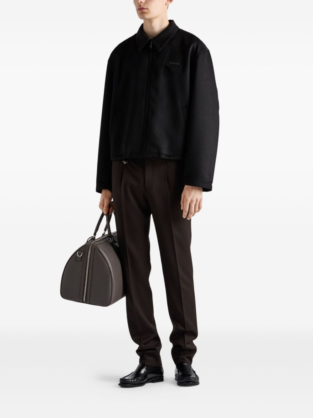 pleated-front wool trousers - 3