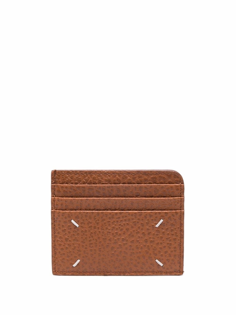 grained leather cardholder - 1