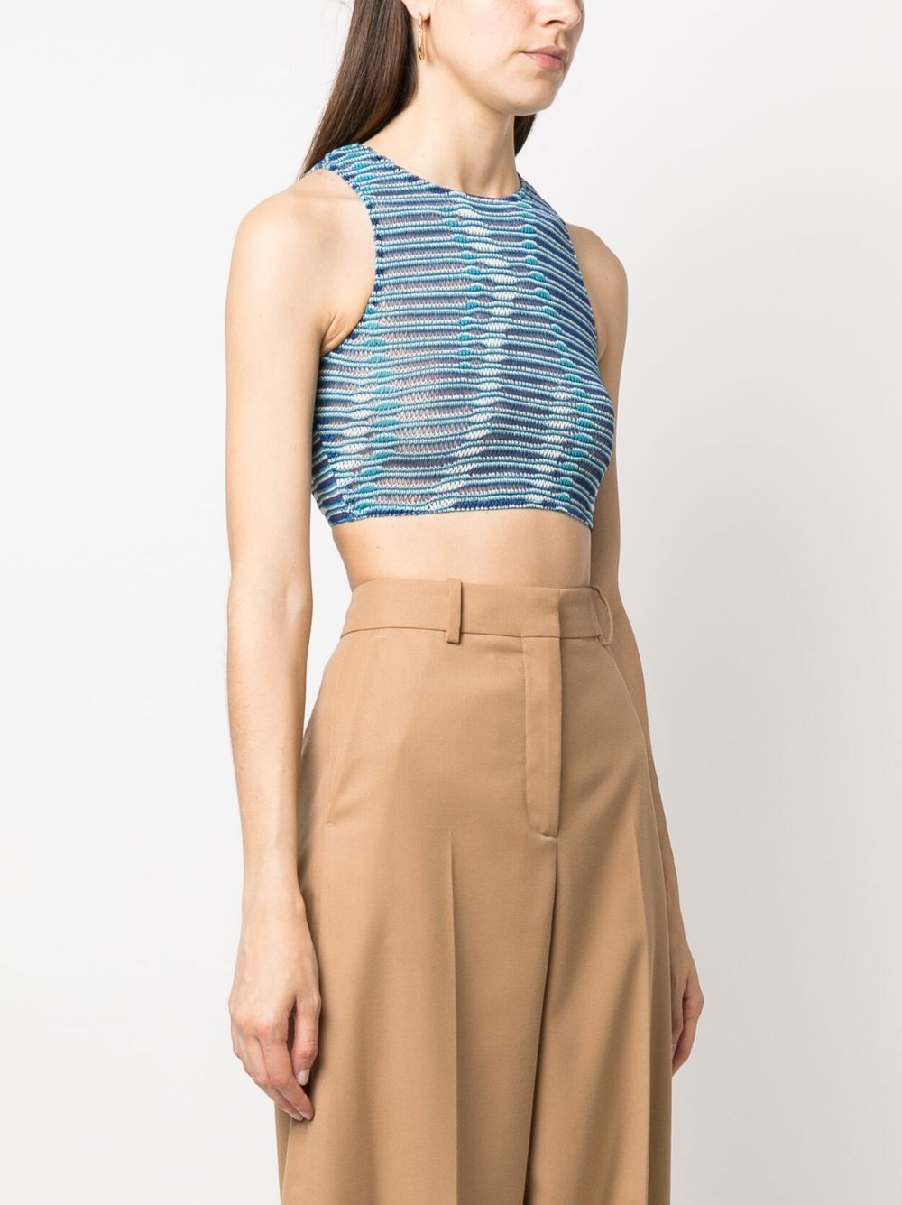 semi-sheer cropped top - 3
