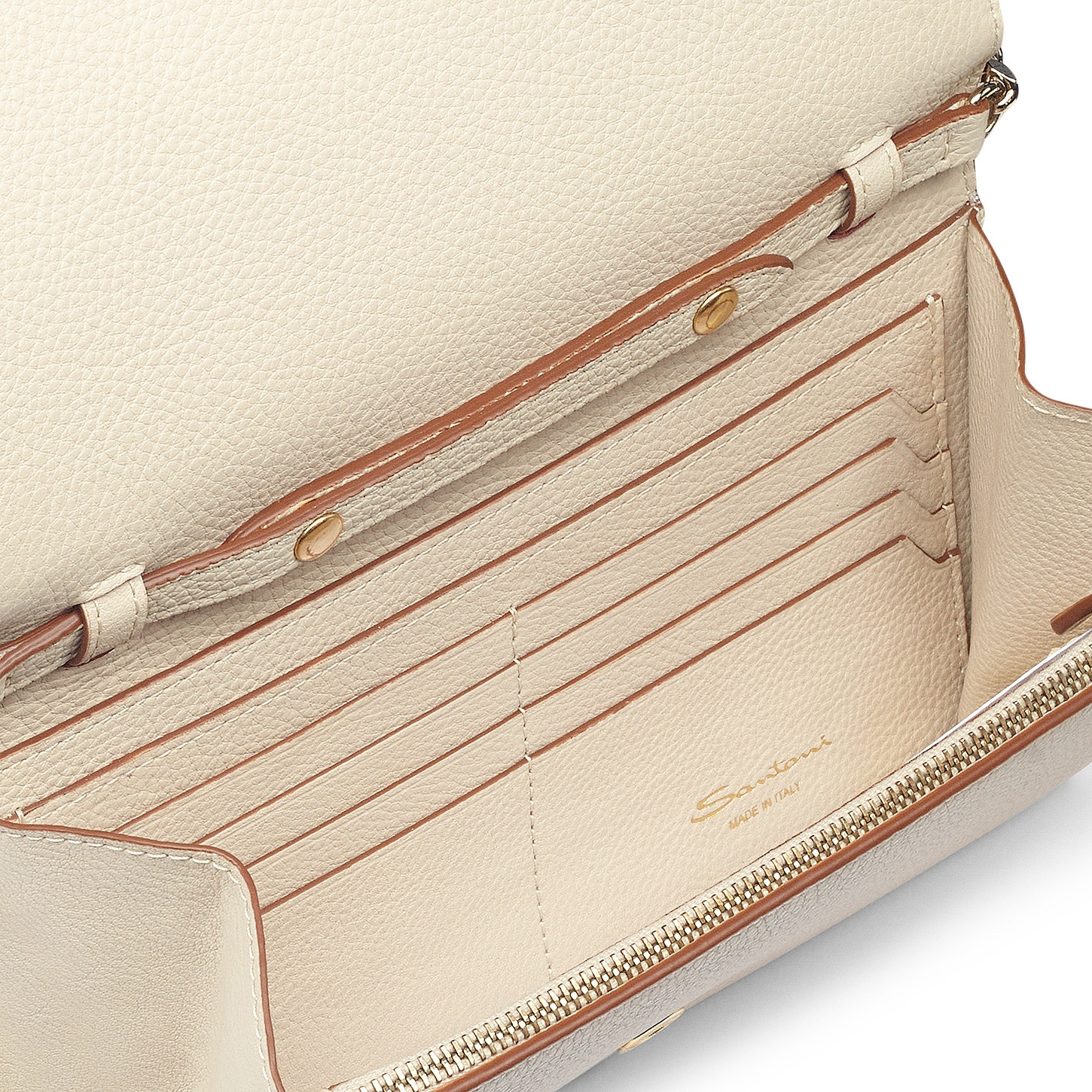 White tumbled leather crossbody bag - 6