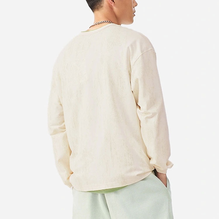 Li-Ning Alphabet Printing Loose Sports Round Neck 'Creamy White' AHSS147-1 - 4