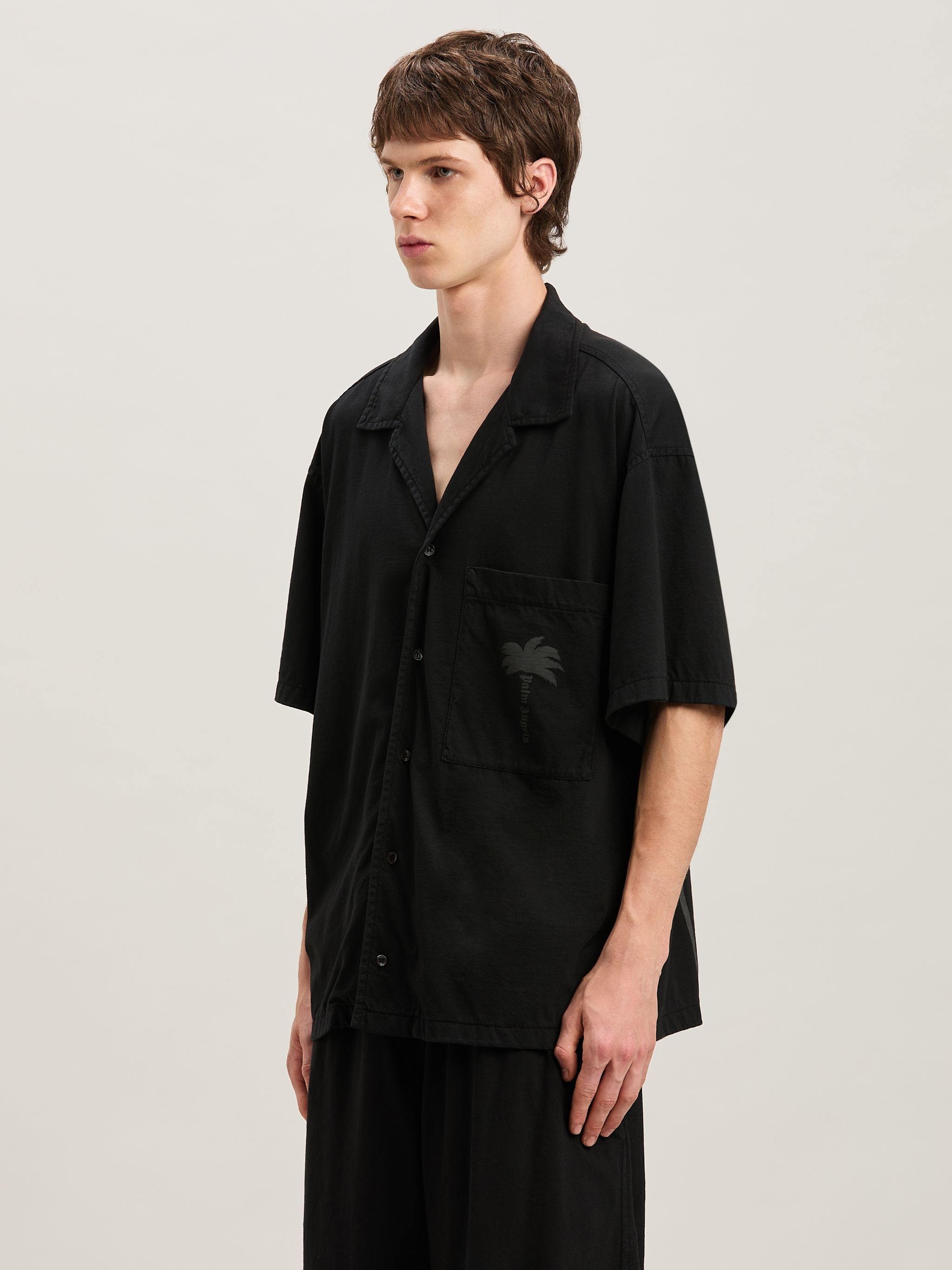 Palm dyed bowling shirt - 4