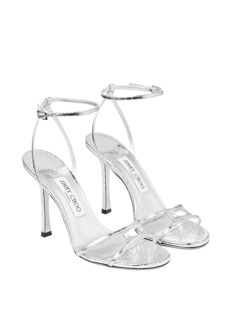 JIMMY CHOO 100mm Leo ankle-strap open-toe sandals outlook