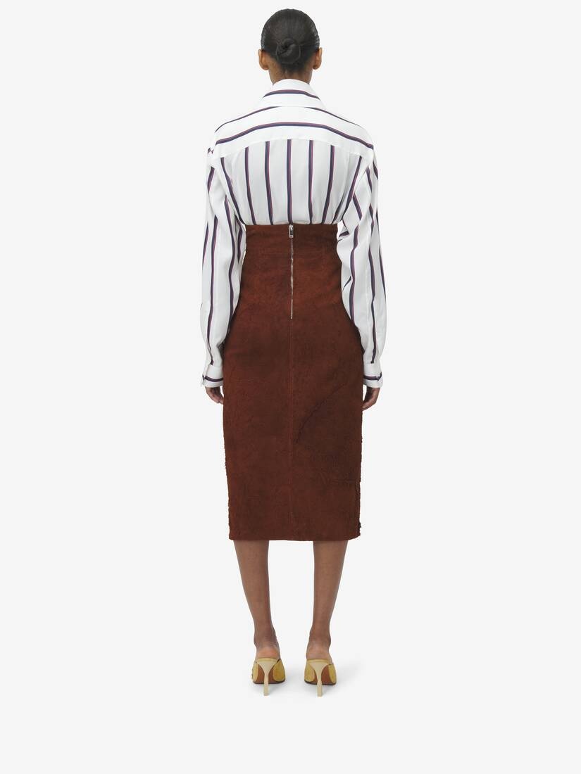 Suede Pencil Skirt - 4