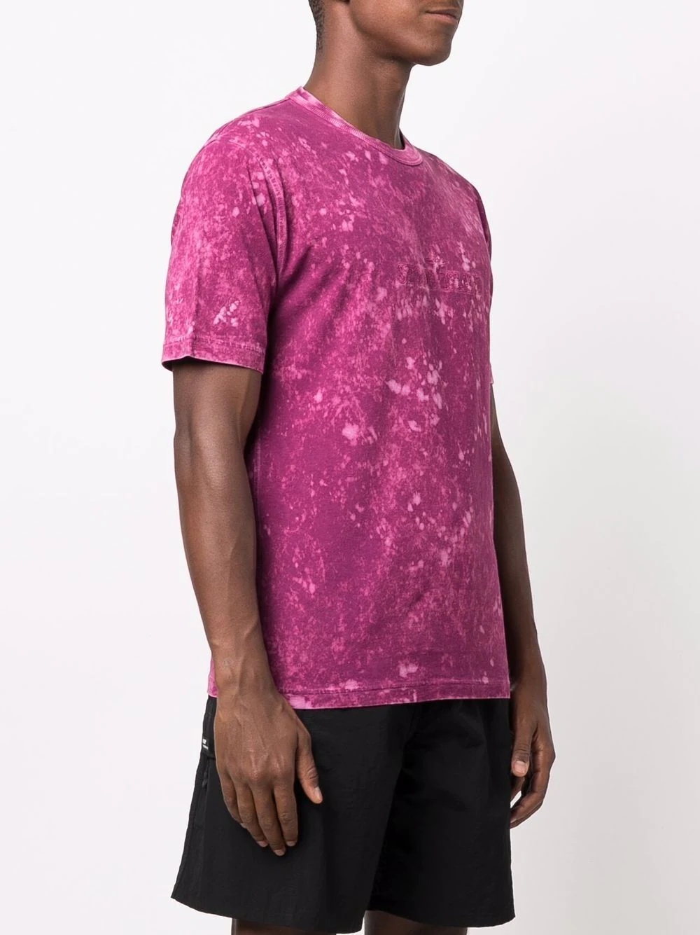 splatter-effect logo-print T-shirt - 3