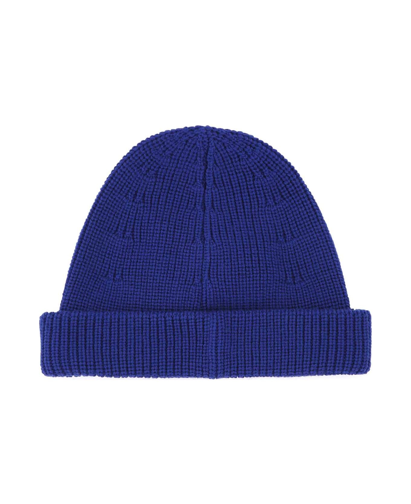 Blue Wool Beanie Hat - 2