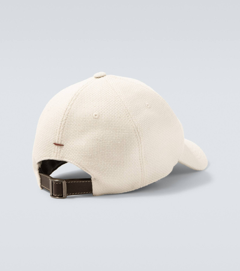 Brunello Cucinelli Logo silk, linen, and wool baseball cap outlook