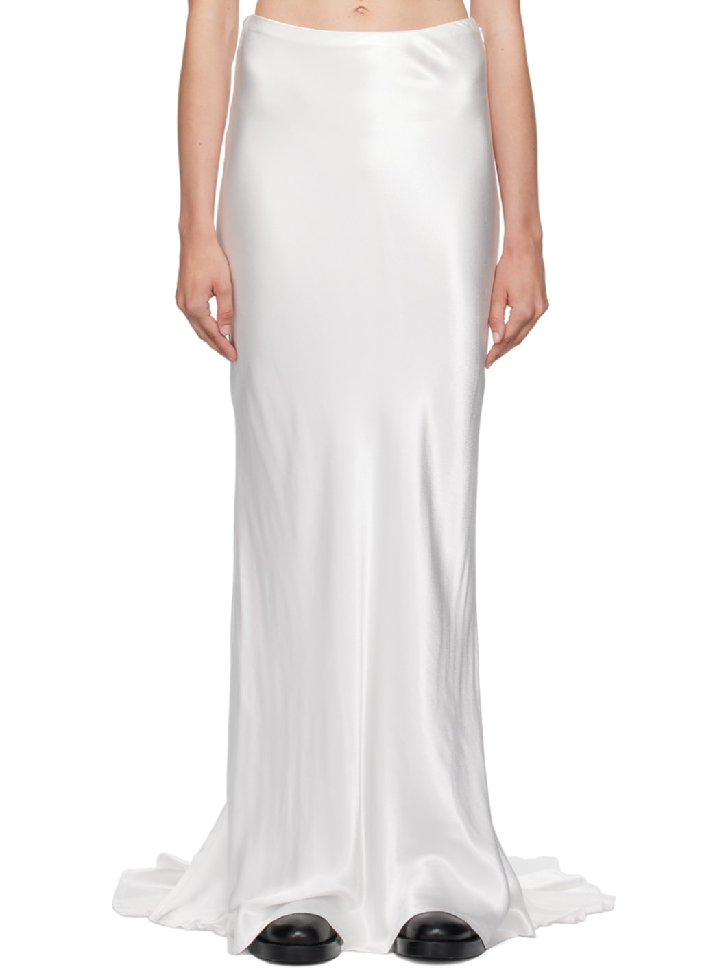 White Madeleen X-Long Flared Maxi Skirt - 1