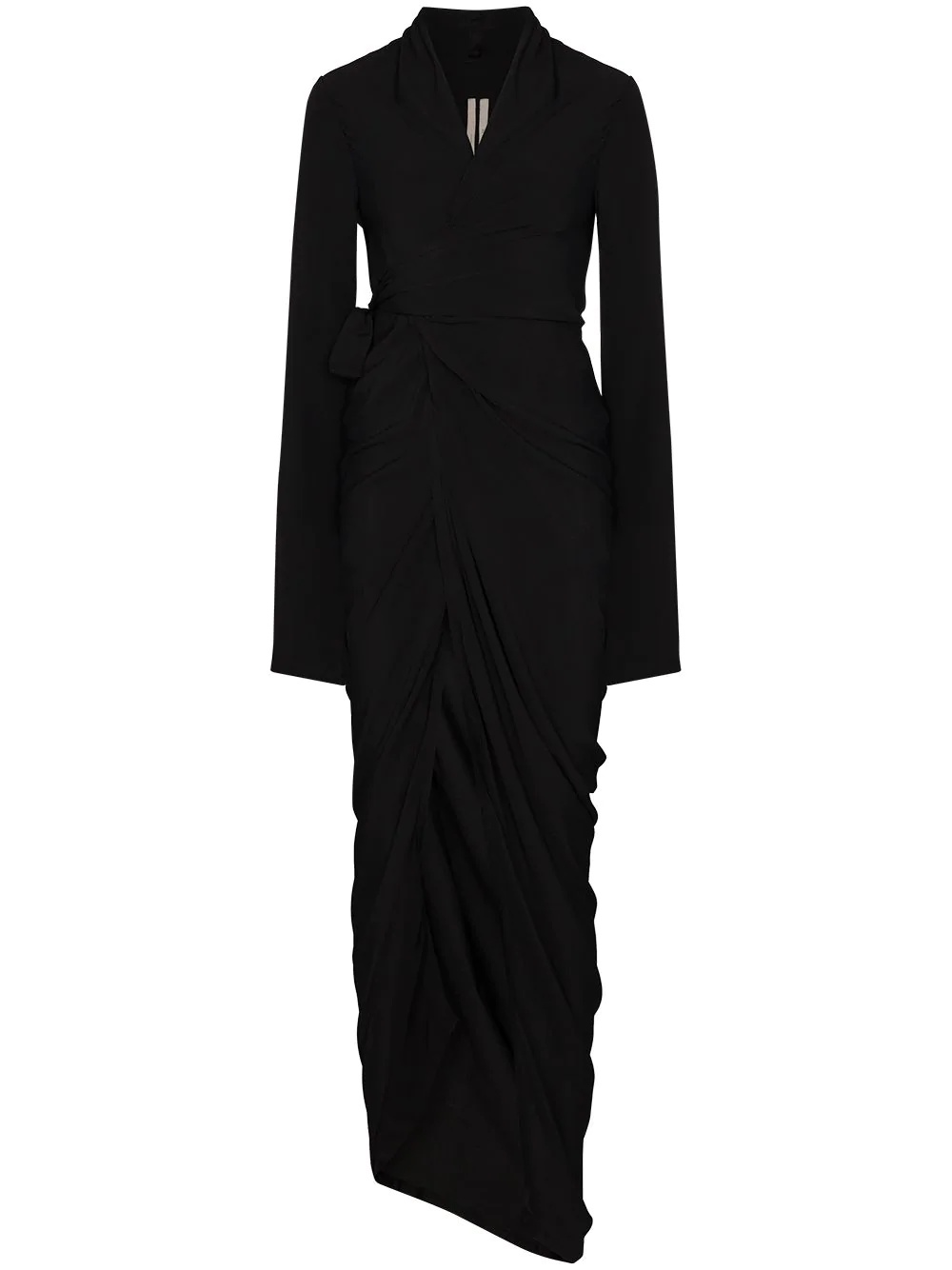 draped wrap front maxi dress - 1