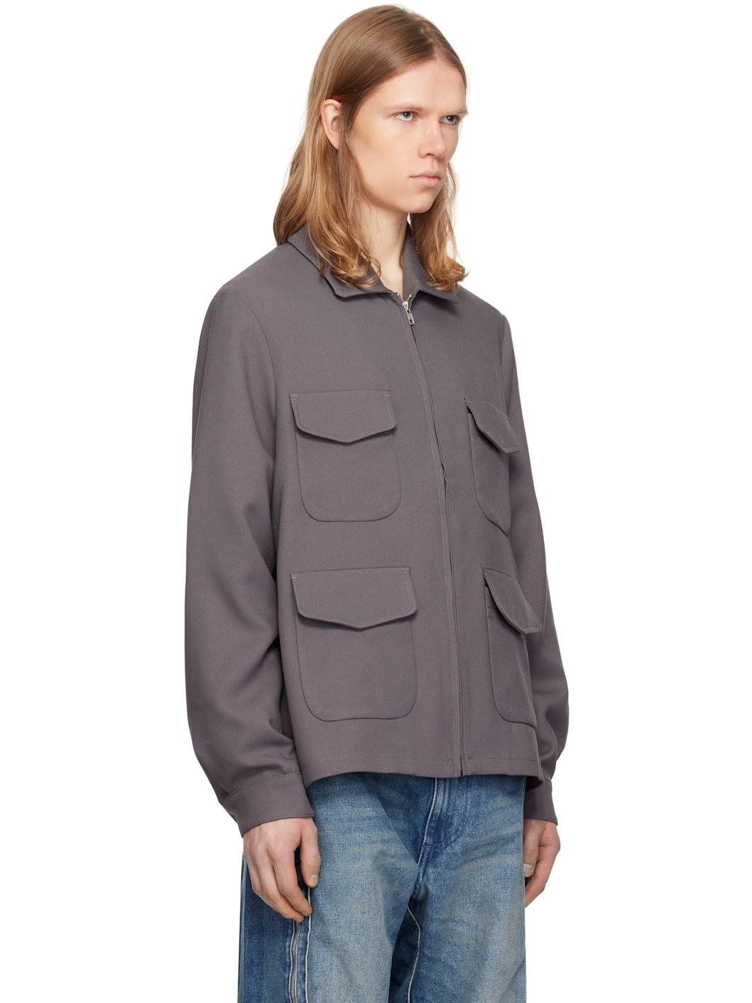 Gray Twill Long Jacket - 2