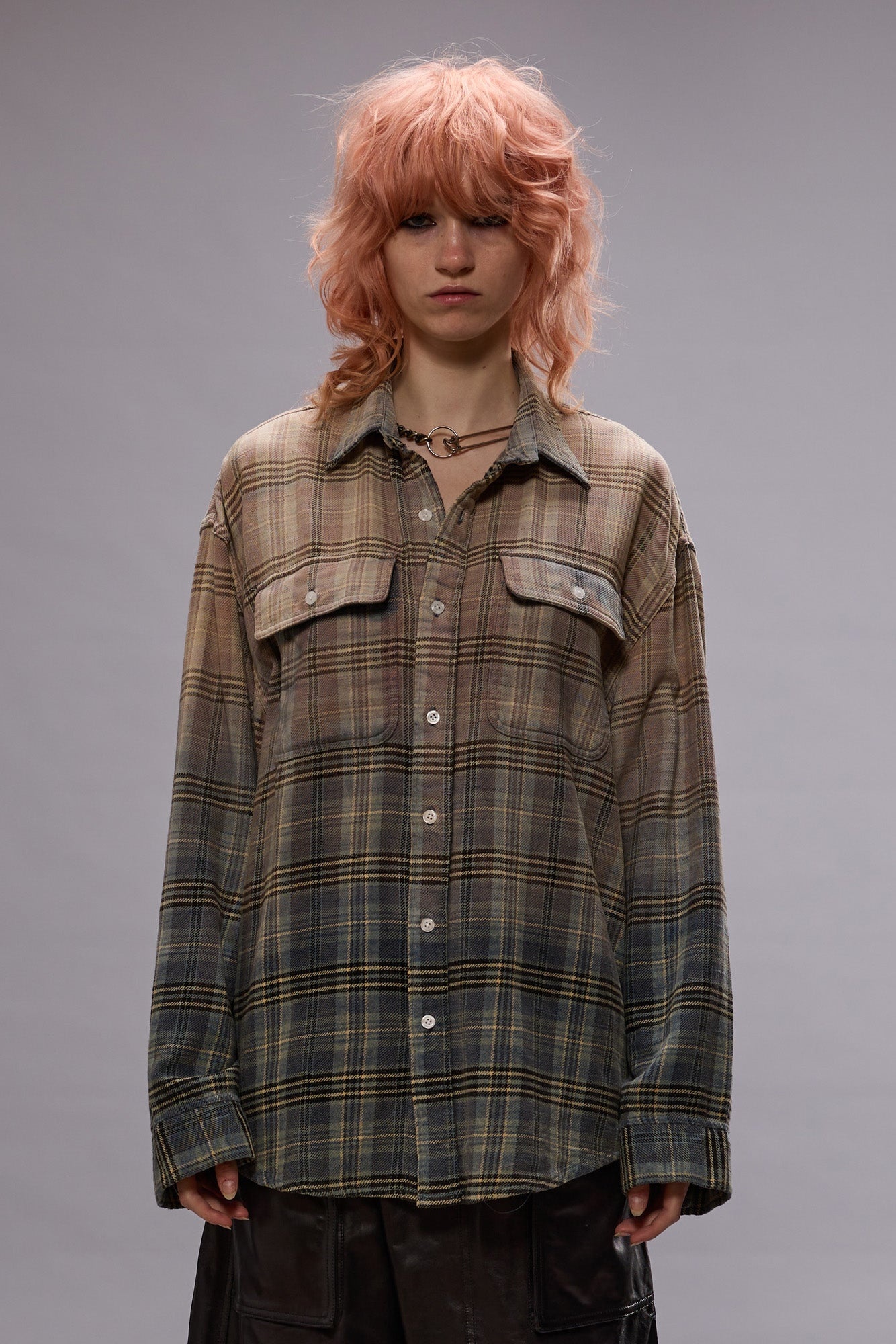 RELAXED WORKSHIRT - GRADIENT BLEACHED BLUE PLAID - 3