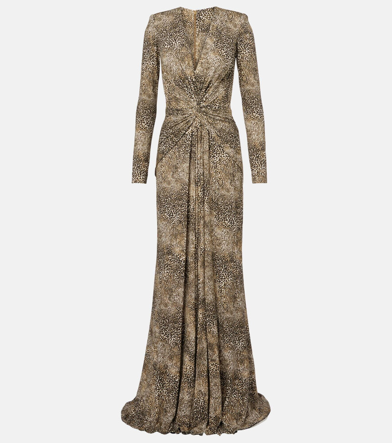 Animalier printed jersey gown 1