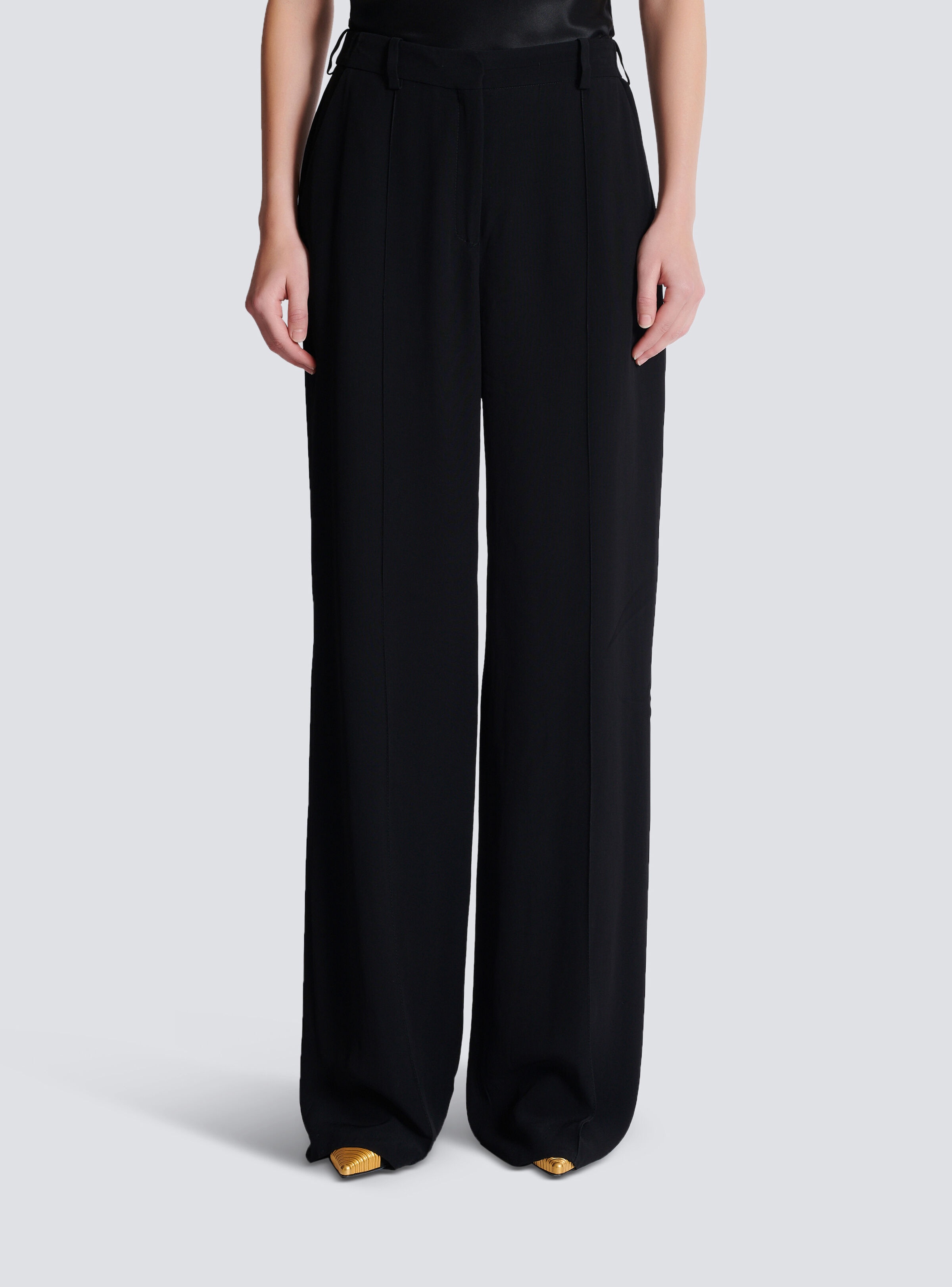 Crepe straight-leg tailored trousers - 5