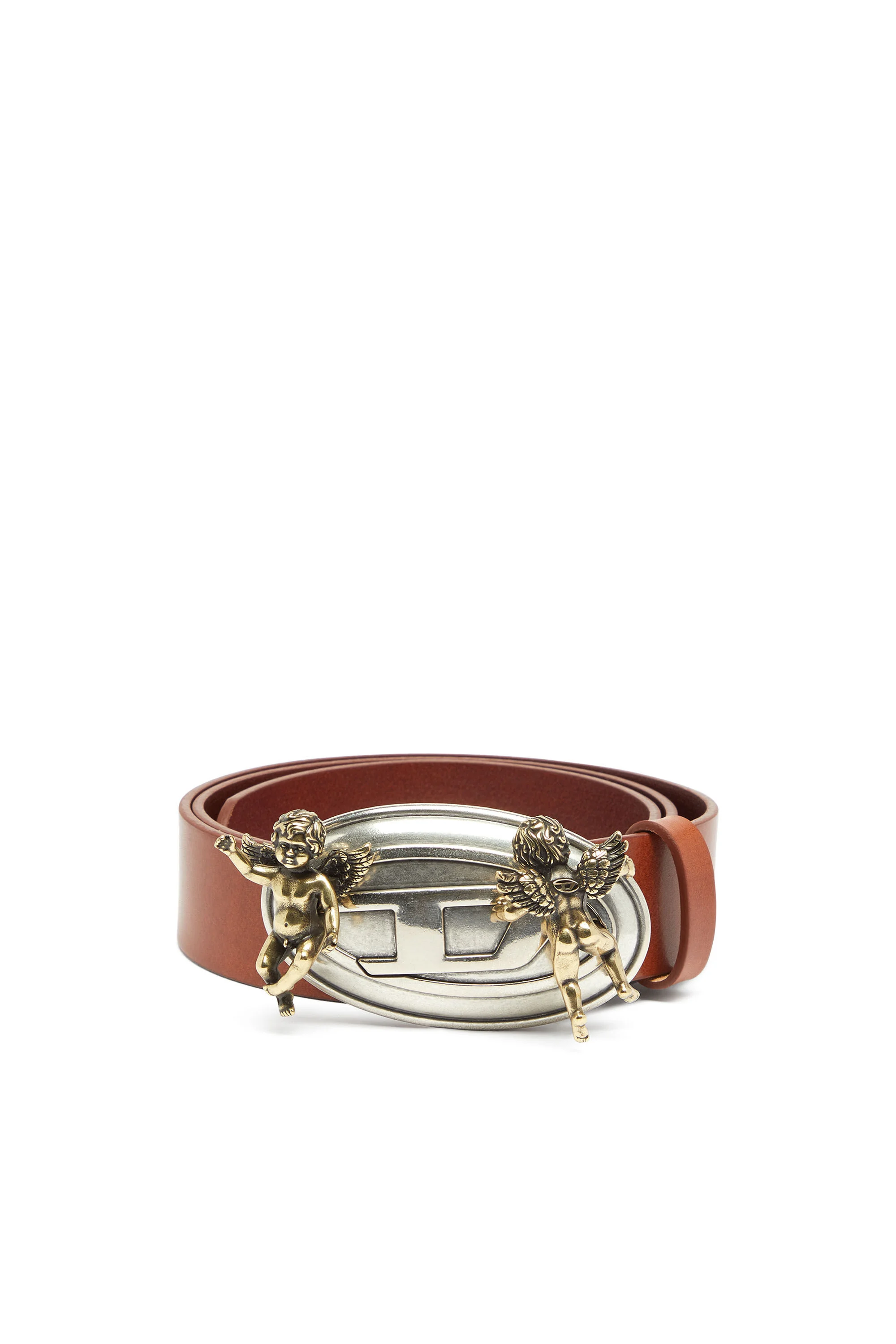 3.5CM LEATHER BELT WITH CHERUB OVAL D BUCKLE - 1
