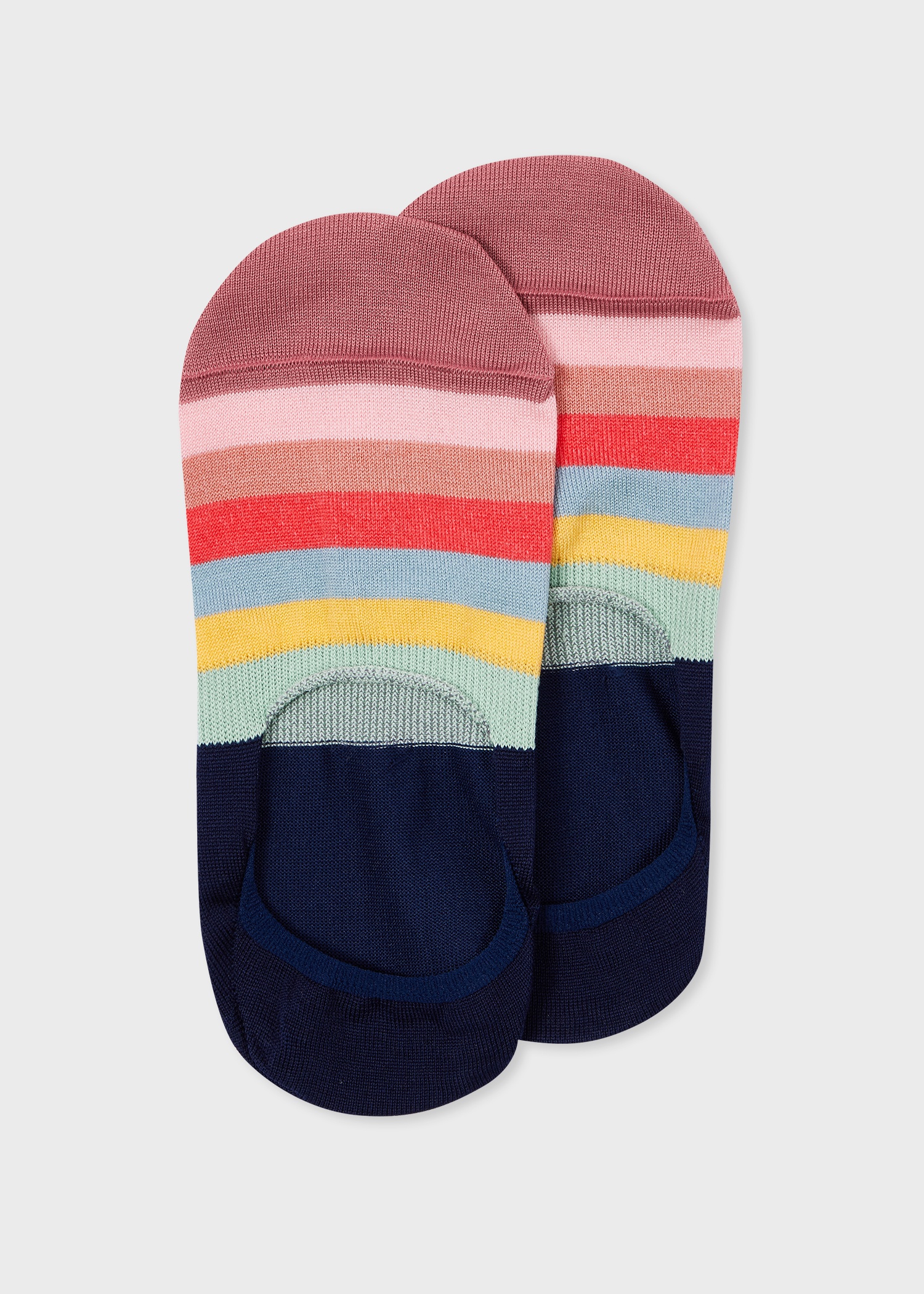 Women's Blue 'Swirl Stripe' Loafer Socks - 1