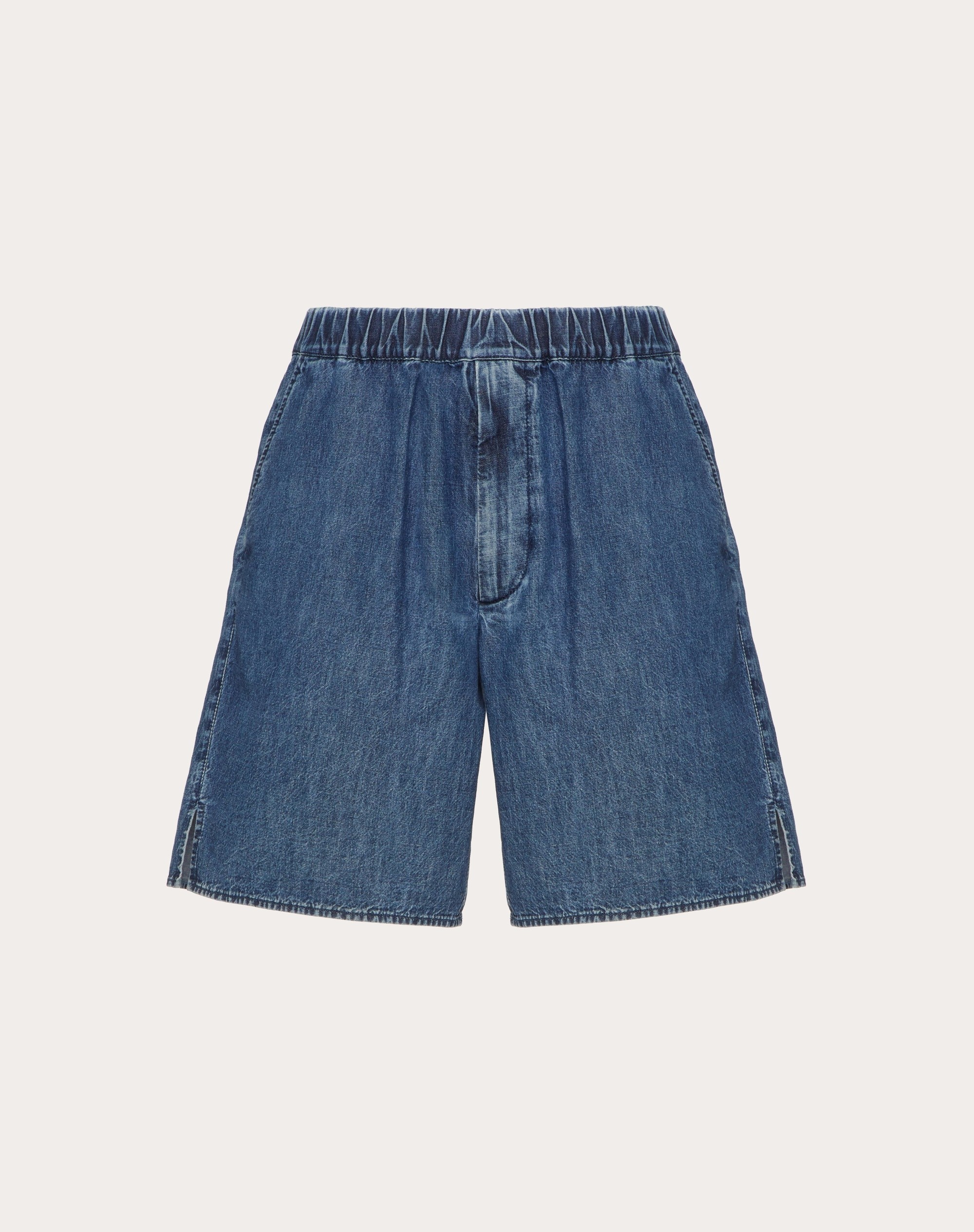 CHAMBRAY DENIM SHORTS - 1