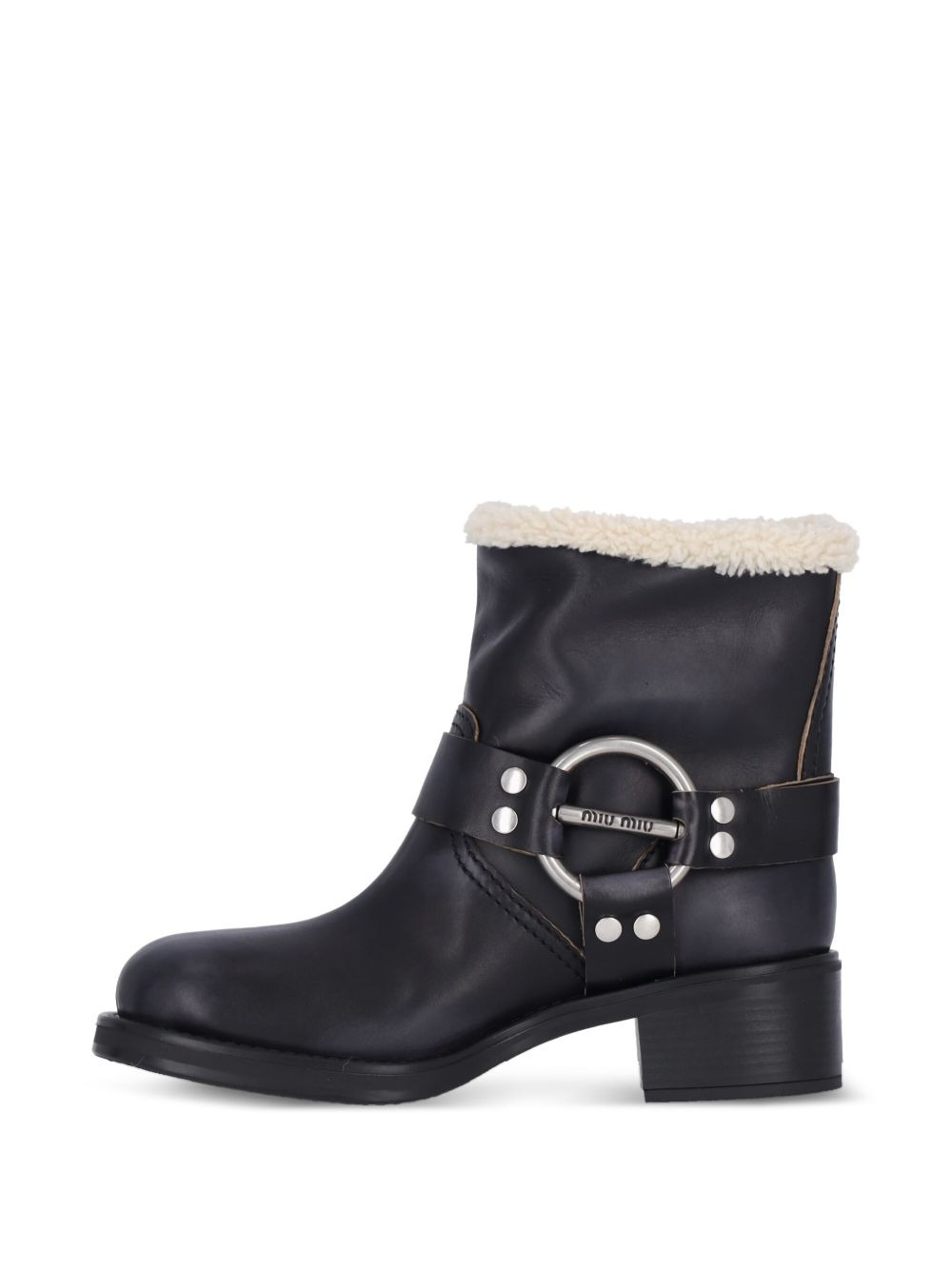 50mm shearling biker boots - 4