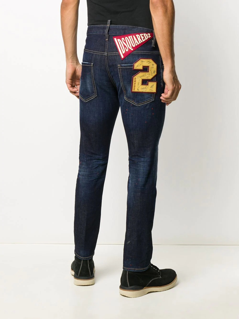 logo-patch slim-fit jeans - 4