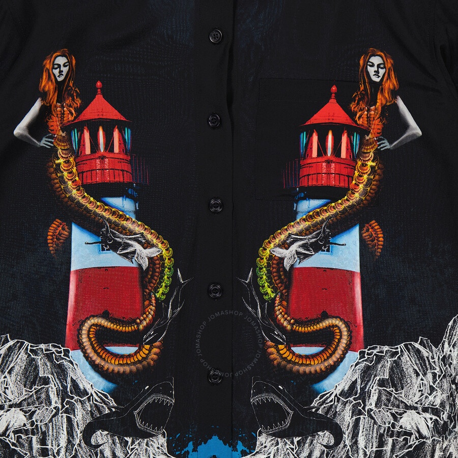 Burberry Ladies Mermaid Printed Silk Shirt - 7