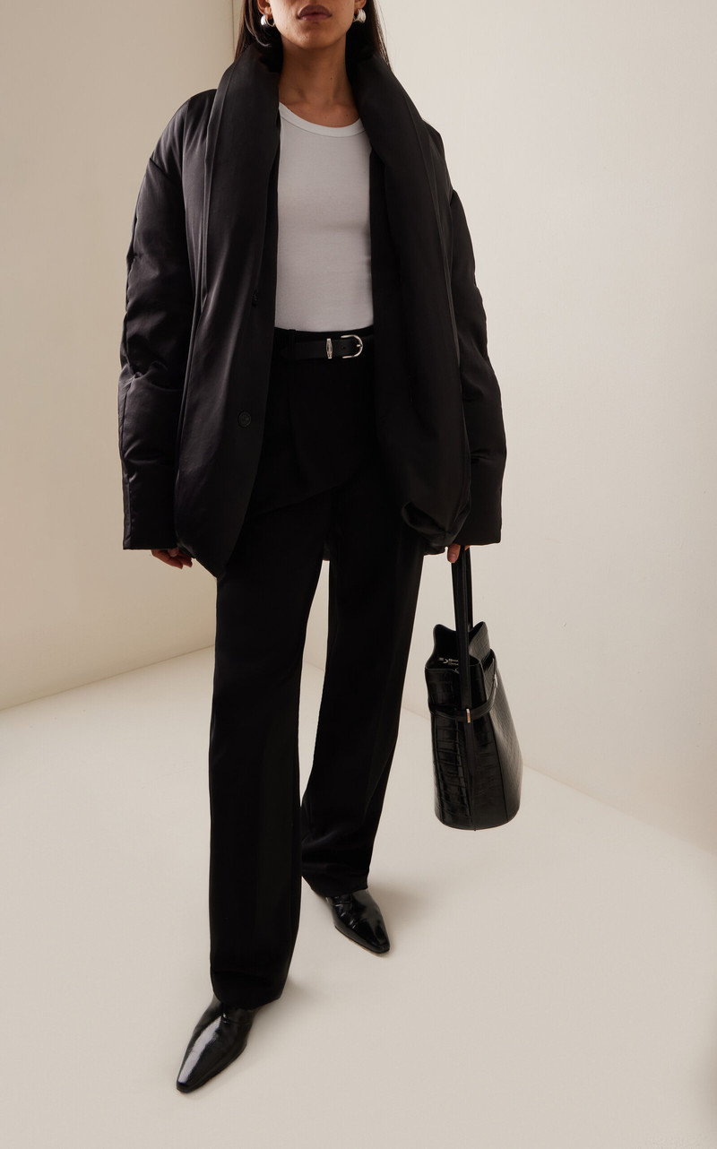 TOTEME Satin Puffer Jacket black outlook