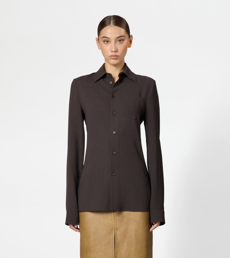 WOOL BLEND SHIRT - BROWN 3