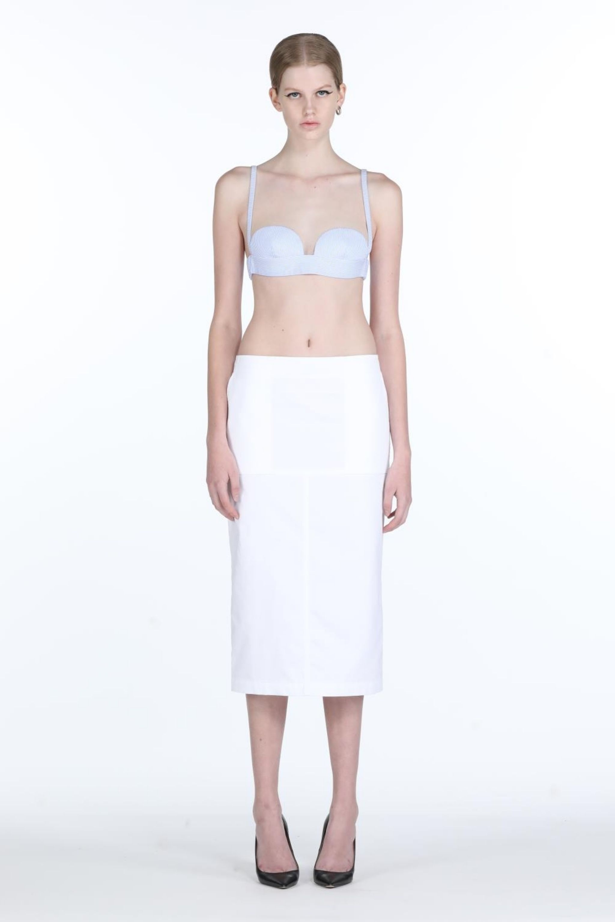 COTTON PENCIL SKIRT - 4
