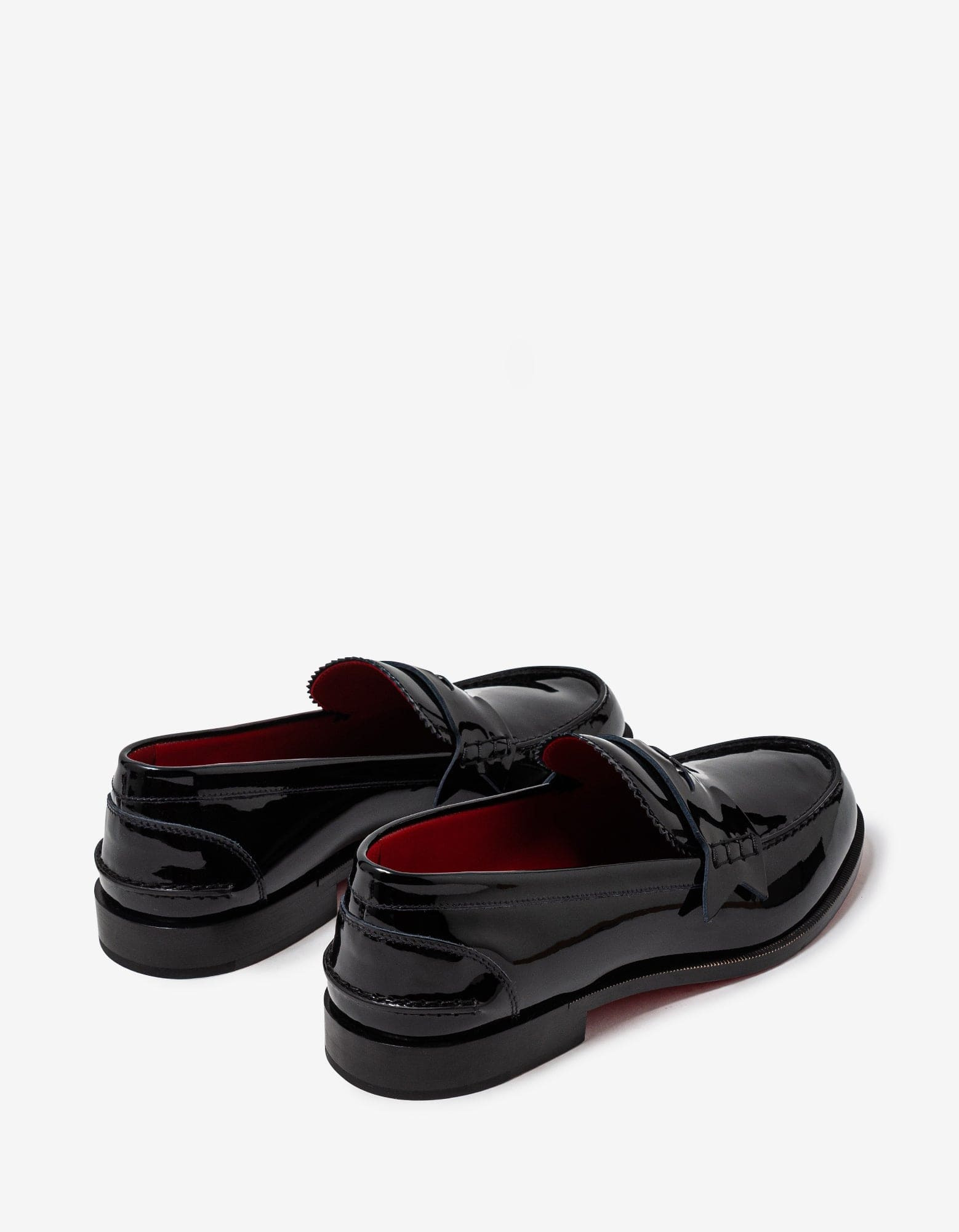 Christian Louboutin Penny Flat Black Patent Loafers - 8