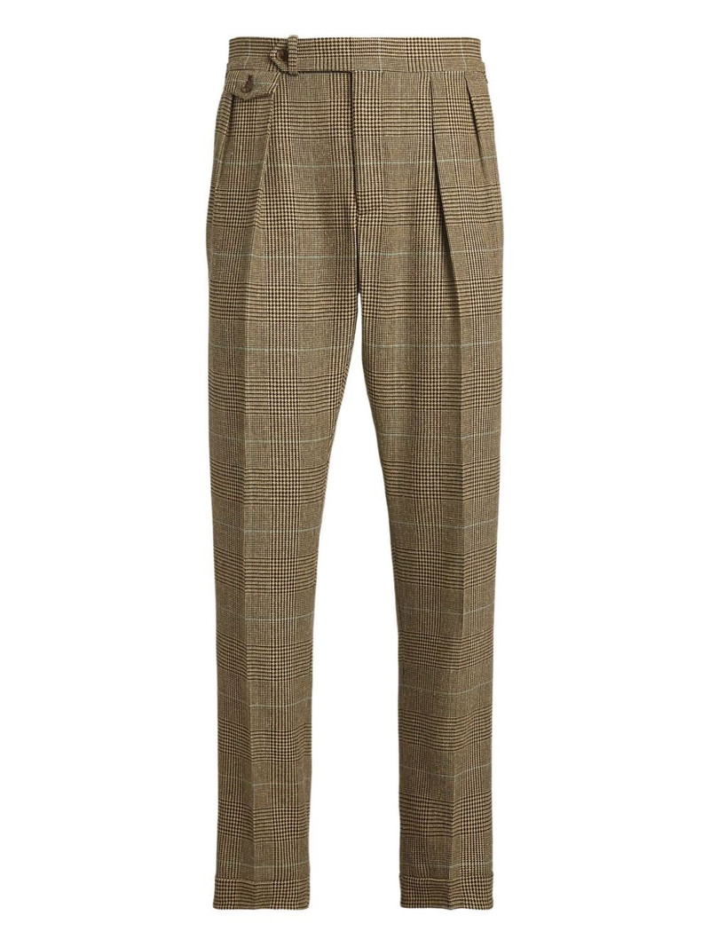 pleated check trousers 1