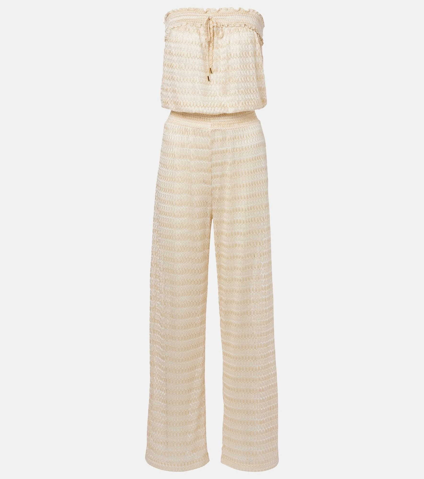 Viv knitted strapless lamé jumpsuit - 1