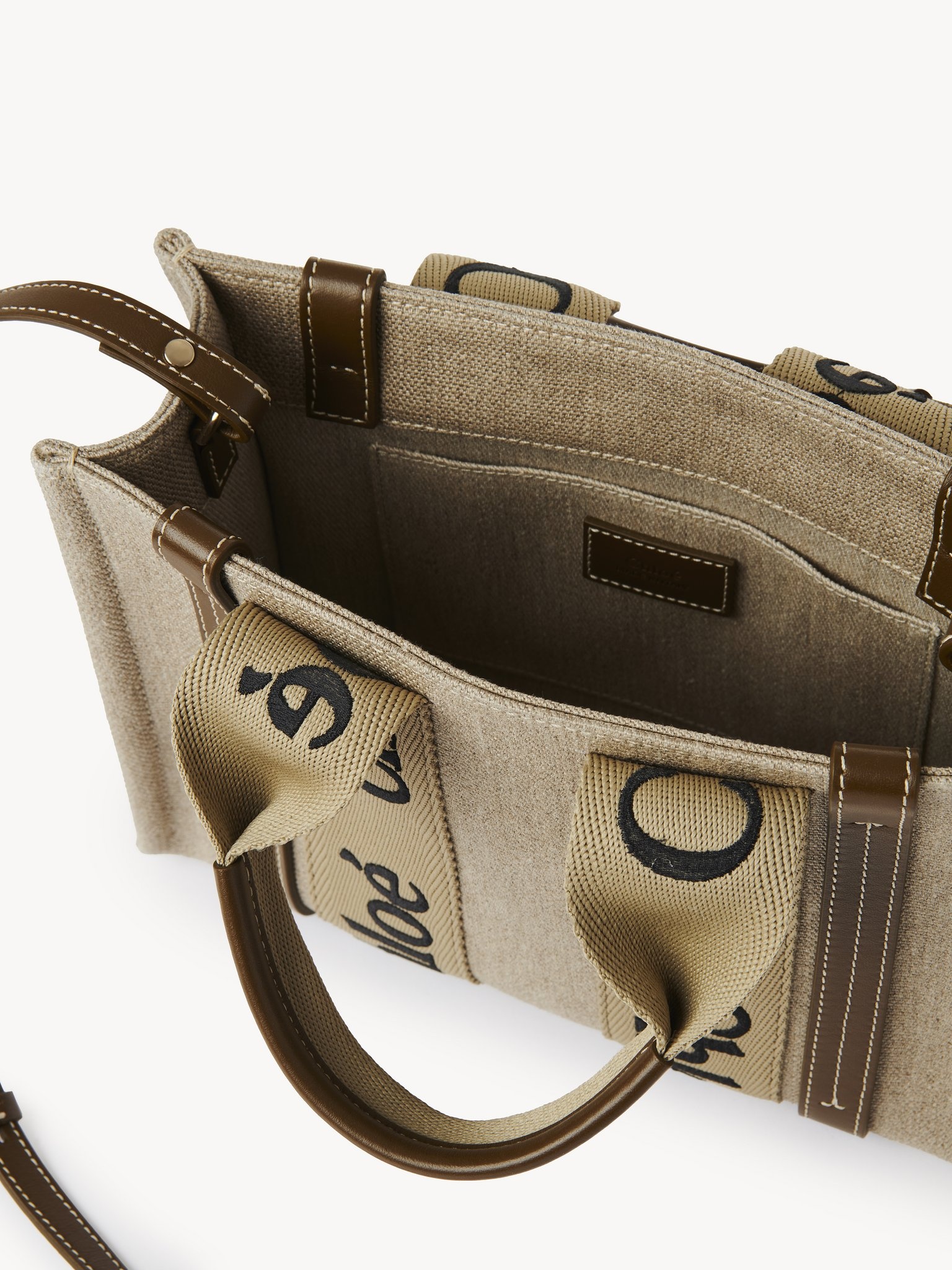 SMALL WOODY TOTE BAG IN LINEN - 6