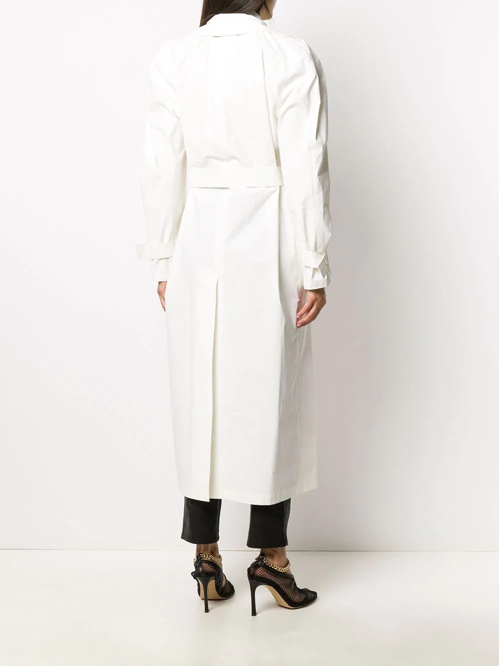 belted peak lapels trench coat - 4