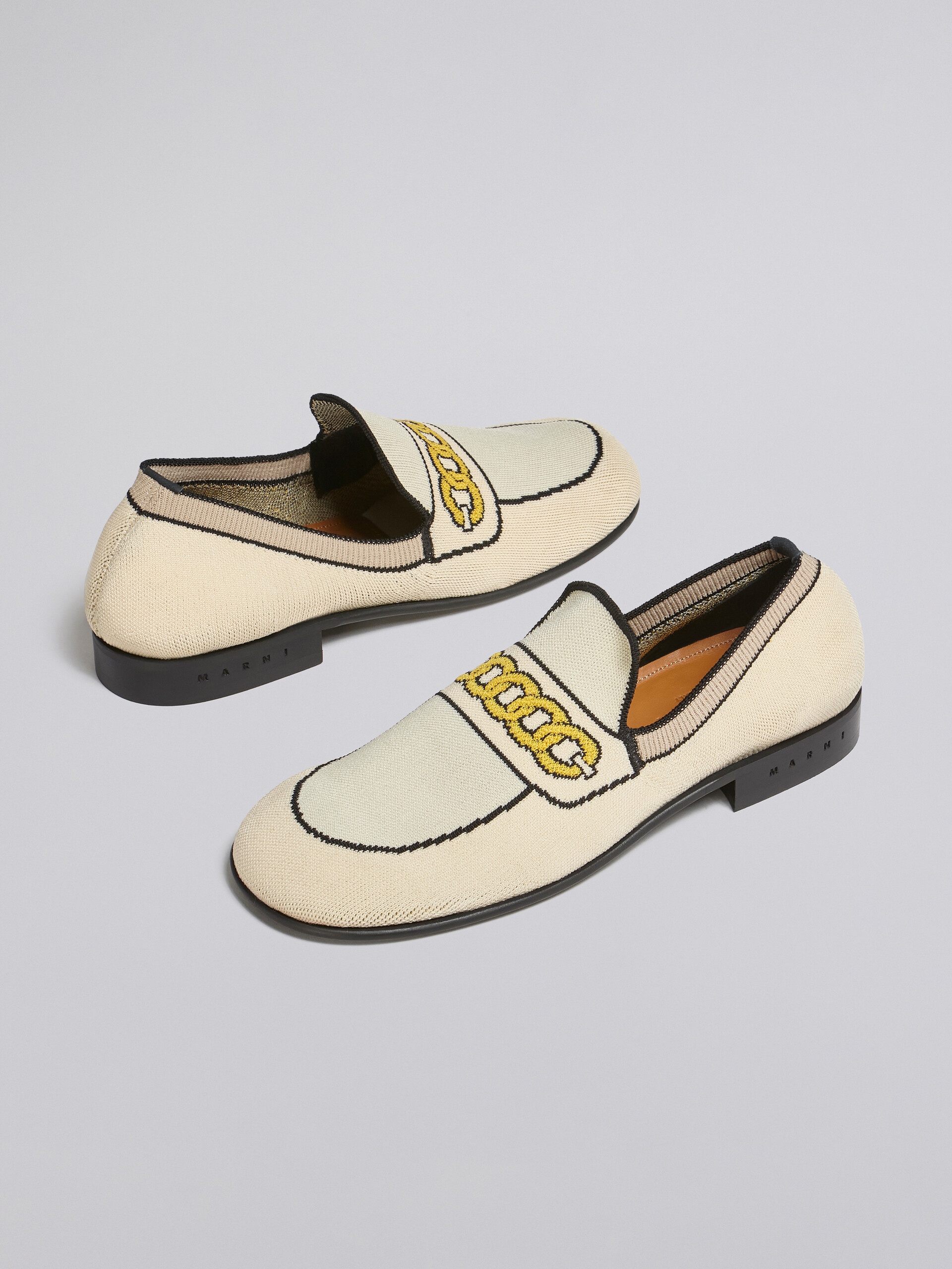 WHITE TROMPE L'ŒIL JACQUARD MOCCASIN - 5