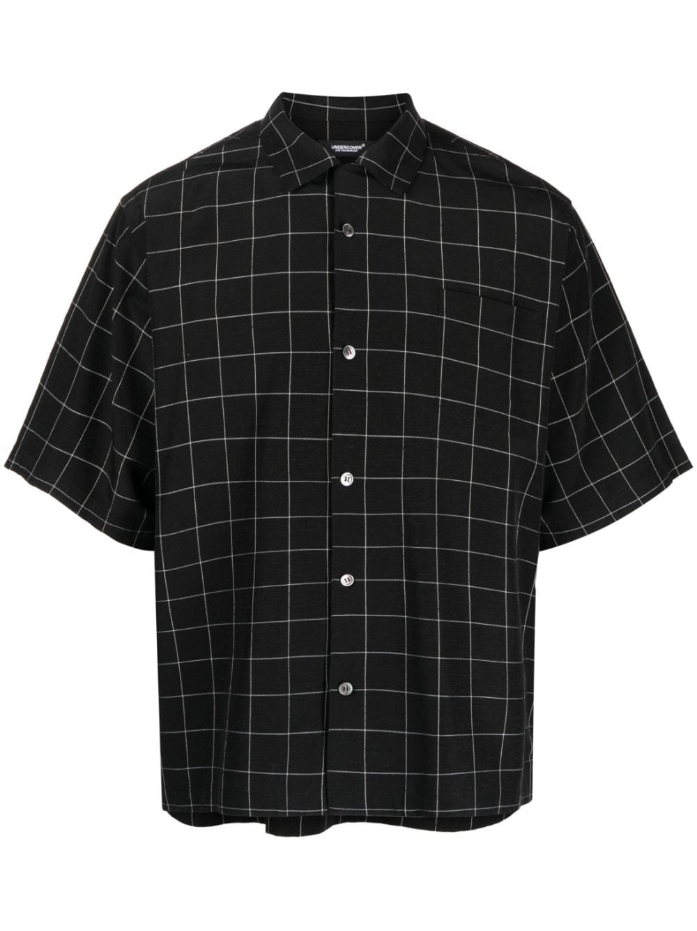 check-pattern silk-blend shirt - 1