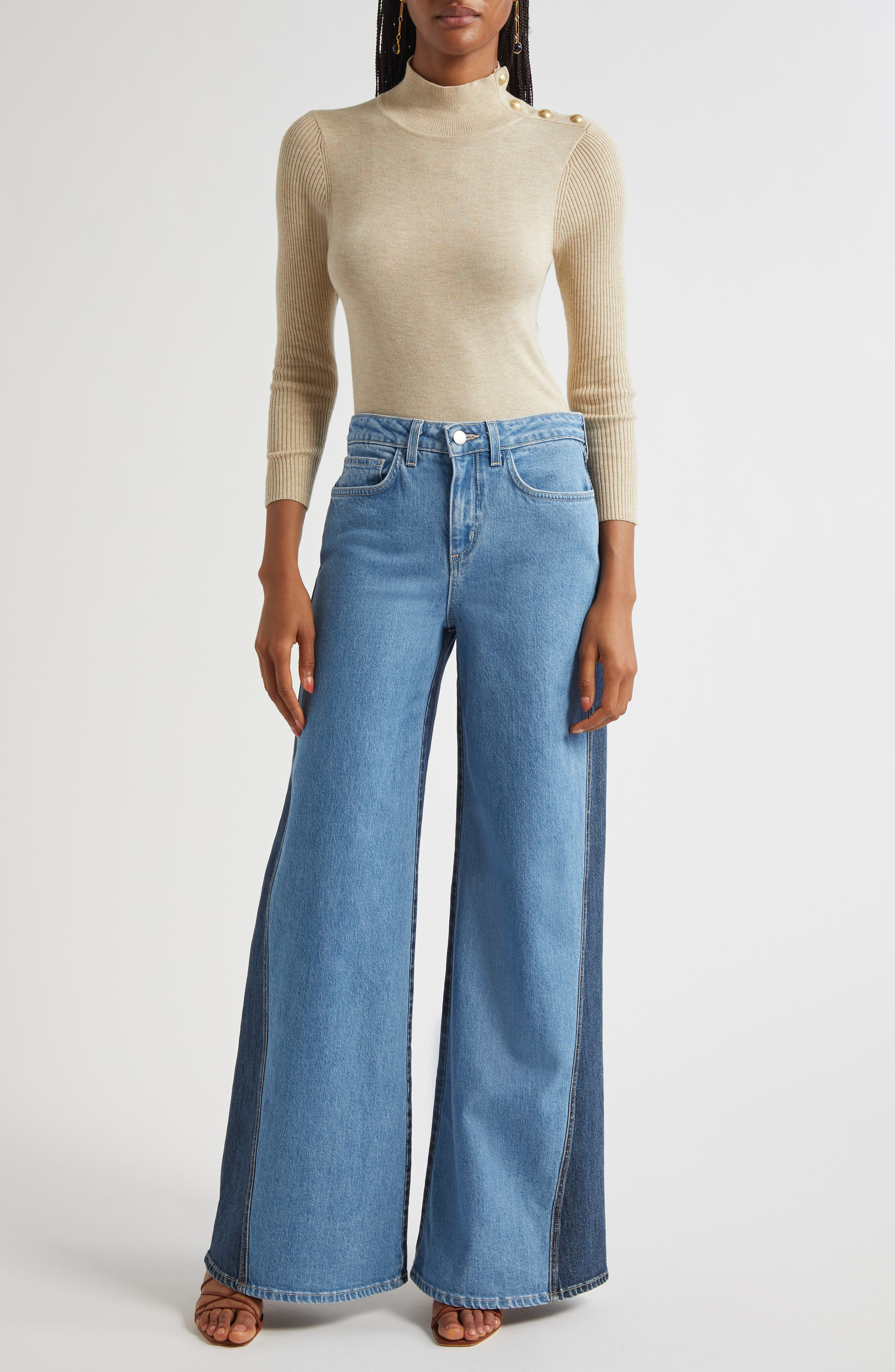 L'AGENCE Beau High Waist Wide Leg Jeans in Paso at Nordstrom - 2