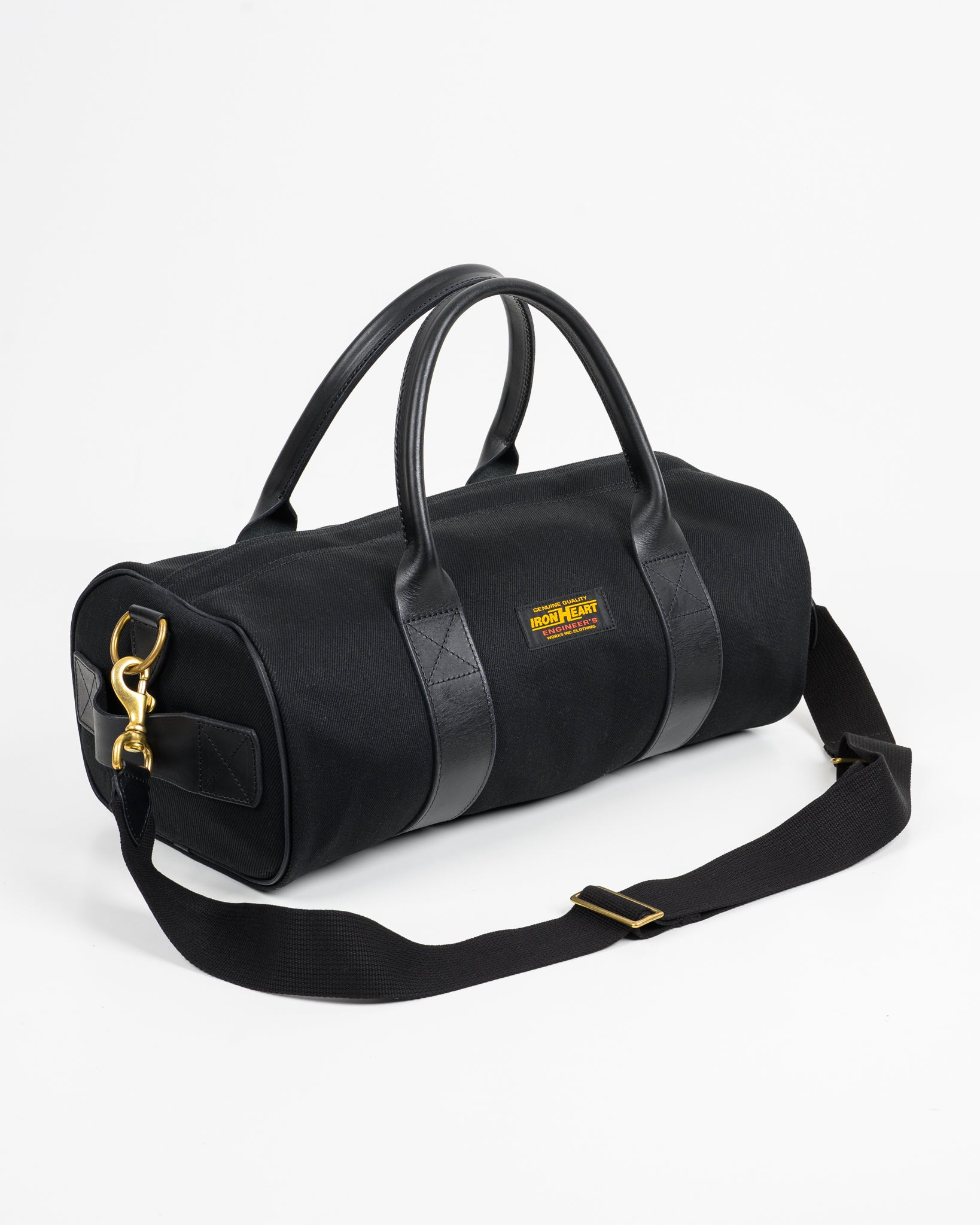 IHE-24-BLK 21oz Denim and Buttero Leather Holdall - Superblack - 11