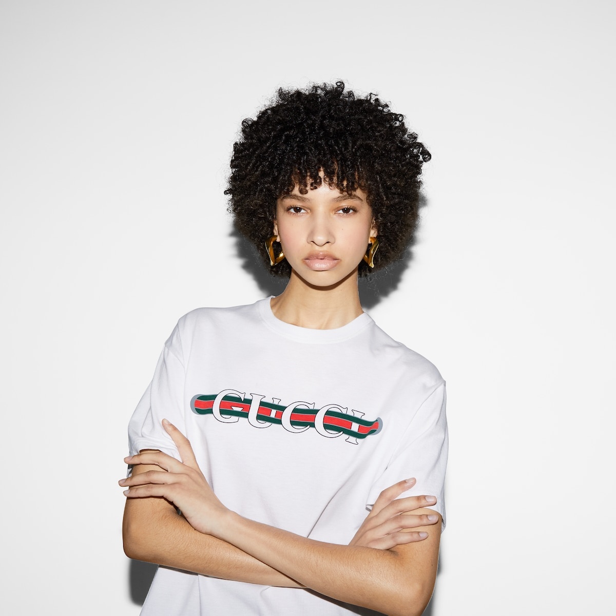 GUCCI Gucci print cotton jersey T-shirt | REVERSIBLE